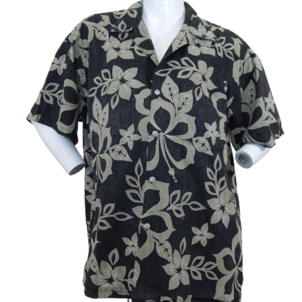 Vintage Go Barefoot XL Reverse Print Hawaiian Camp Shirt Aloha USA